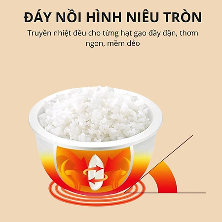 Nồi cơm điện lòng sứ dưỡng sinh 1.2L Mishio MK381 - Hàng chính hãng