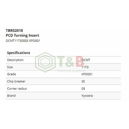 Mảnh dao tiện kim cương PCD  Kyocera Model DCMT11T308SE KPD001