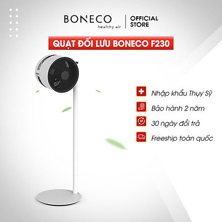 Quạt Điện Đối Lưu Không Khí BONECO F230 Tạo Gió Làm Mát, Điều Hoà Không Khí Trong Phòng, Nhỏ Gọn, Cắm Điện Trực Tiếp 220V, Quạt Cây Đứng Điều Khiển Cơ -Hàng Chính Hãng
