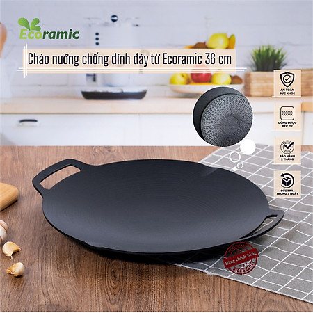 Chảo nướng chống dính bếp từ Ecoramic 36cm - Tặng túi đựng kèm tiện lợi