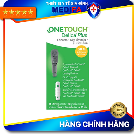 Hộp 25 Kim Lấy Máu OneTouch Delica Plus Dùng Cho Bút Thử Đường Huyết Máy OneTouch Ultra Plus Flex & Select Plus