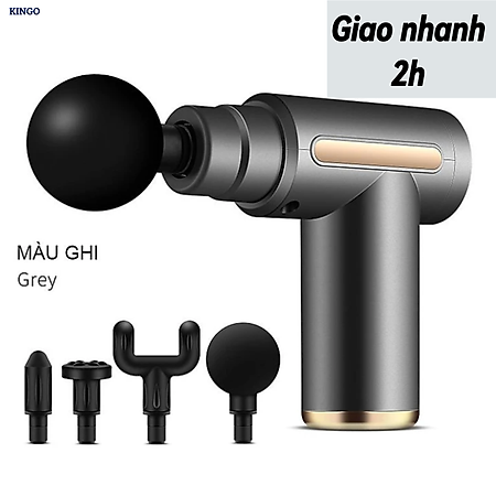 Máy massage KG802 mini cầm tay 6 chế độ hỗ trợ mát xa chuyên sâu, giảm đau cơ, cứng khớp hiệu quả nhanh chóng, đi kèm 4 đầu chuyên dụng 1500mah( tặng kèm 1 khăn lau thấm 2 mặt )- Hàng chính hãng