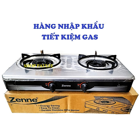 BẾP GAS ĐÔI ZENNE KLS 206 MẶT BẾP INOX - HÀNG NHẬP KHẨU - NGỌN LỬA MẠNH VÀ HỘI TỤ
