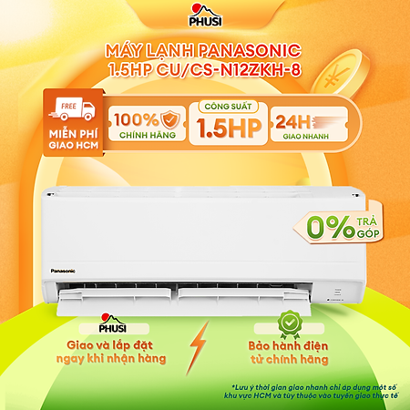 Máy lạnh Panasonic 1.5HP CU/CS-N12ZKH-8 - Hàng chính hãng - Chỉ giao HCM