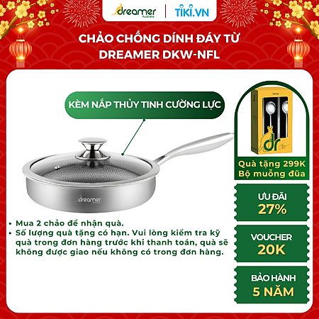 Chảo chống dính đáy từ vân tổ ong 28cm Dreamer- DKW-NFL128B