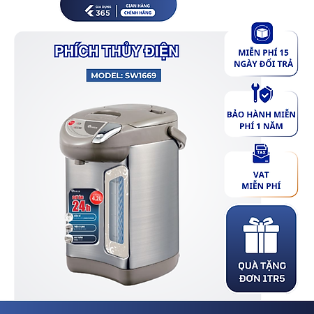 Phích Nước Điện Sowun SW1669 4.2 Lít - Bảo Hành 12 Tháng Chính Hãng