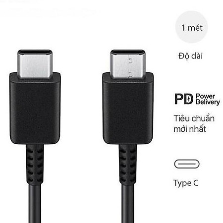 Dây sạc siêu nhanh Type C to Type C hỗ trợ sạc siêu nhanh cho các dòng điện thoại Samsung và các dòng máy dùng cổng sạc Type C