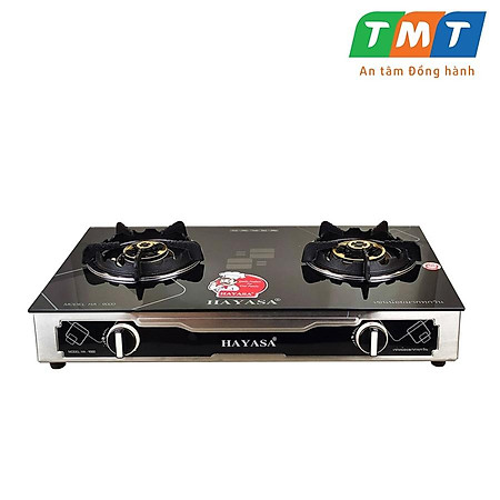 Bếp gas đôi cao cấp Hayasa HA-9000 kiềng gang rời, đầu đốt đồng mũ nguyên khối