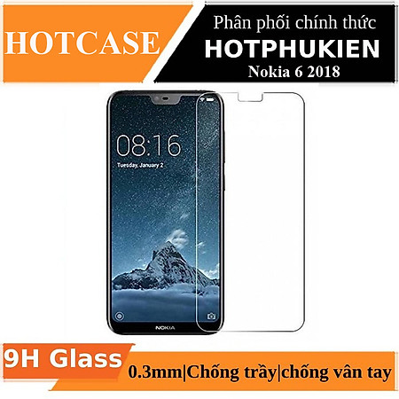 Miếng dán kính cường lực cho Nokia 6.1 / Nokia 6 2018 hiệu HOTCASE (độ cứng 9H, mỏng 0.3mm, hạn chế bám vân tay) - Hàng nhập khẩu
