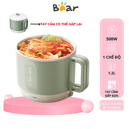 Nồi lẩu điện BEAR 1.2L công suất 500W DRG-Z12K1 (MC-4H12J) - Hàng Chính Hãng