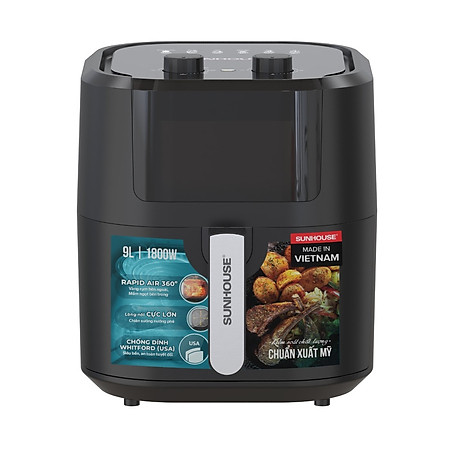 NỒI CHIÊN KHÔNG DẦU 9L SUNHOUSE SHD4037 - Hàng Chính Hãng