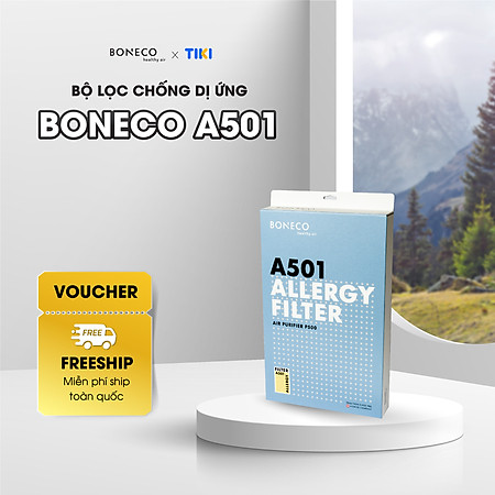 Bộ lọc không khí thay thế BONECO A501 chống dị ứng, bộ lọc HEPA và than hoạt tính, lọc bụi, phấn hoa, vi khuẩn, tác nhân gây dị ứng, dùng cho máy lọc không khí BONECO P500- Hàng Chính Hãng