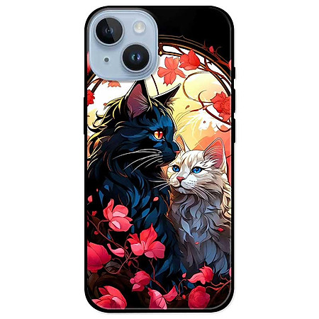 Ốp lưng dành cho Iphone 15 - 15 Plus - 15 Pro - 15 Pro Max - Mèo Trắng Đen - Hàng Chính Hãng