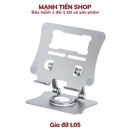 Giá Đỡ Hợp Kim Nhôm Để Bàn Xoay 360 Độ Cho Điện Thoại, Máy Tính Bảng, Iphone, Ipad L05 - Hàng chính hãng