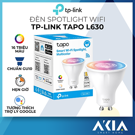 Bóng đèn thông minh TP-Link Tapo L630 - Chuẩn Gu10, 16 triệu màu, Hẹn giờ, Điều khiển từ xa - HÀNG CHÍNH HÃNG