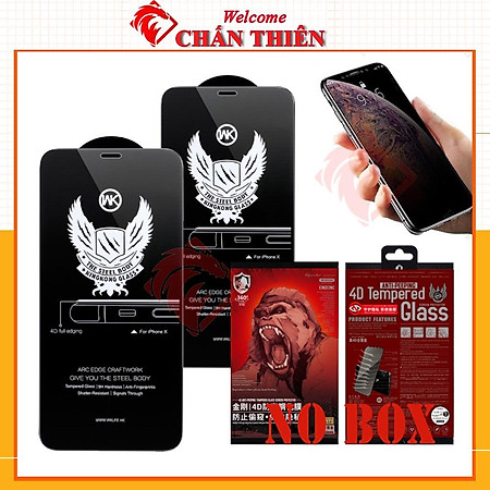 Kính Cường Lực Chống Nhìn Trộm Dành Cho Iphone 11 Promax Xsmax Xs X 6s Plus 7 8 Plus 12 Promax WK KINGKONG 4D Chính Hãng