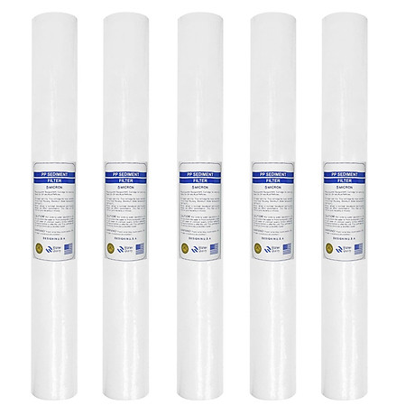 Bộ 5 lõi lọc nước số 1| PP 5micron 20 inch dùng cho bộ lọc thô, máy lọc nước R.O 30-50L/h (Hàng chính hãng)