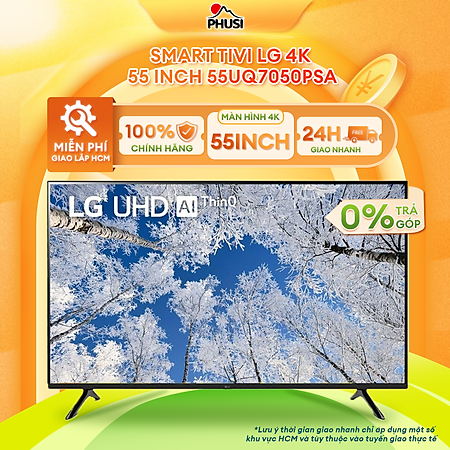 Smart Tivi LG 55 Inch 4K 55UQ7050PSA - Hàng chính hãng - Chỉ giao HCM