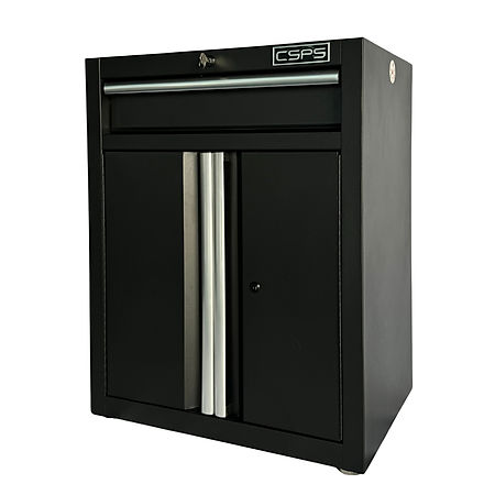 Tủ dụng cụ CSPS 61cm - 01 hộc kéo màu đen, tay cầm trắng kèm chân tăng chỉnh