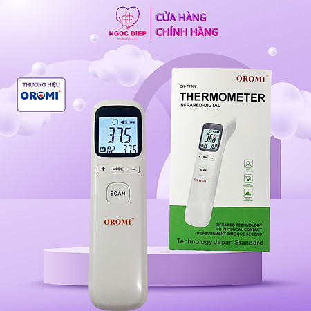 Nhiệt kế điện tử hồng ngoại OROMI CK-T1502 - Máy đo thân nhiệt - Hàng chính hãng