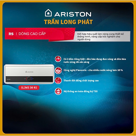 Bình Nước Nóng Gián Tiếp Ariston SLIM3 30RS VN ( 30 Lit ) - Hàng chính hãng