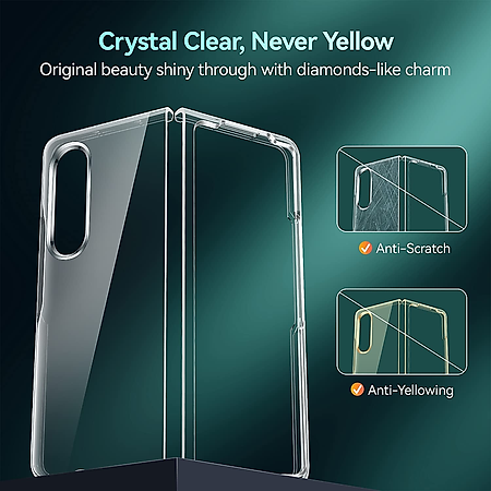 Ốp lưng trong suốt cho Samsung Galaxy Z Fold 3 4 5 6 hiệu Likgus Crashproof giúp chống chịu mọi va đập - hàng nhập khẩu