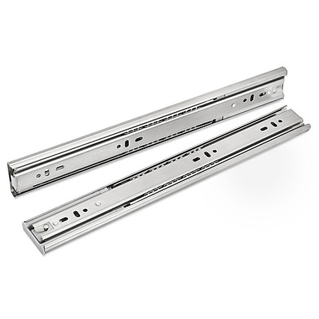 Bộ 2 Thanh ray trượt ngăn kéo tủ cho thợ làm tủ, đóng tủ - Thép chống rỉ, Giảm chấn