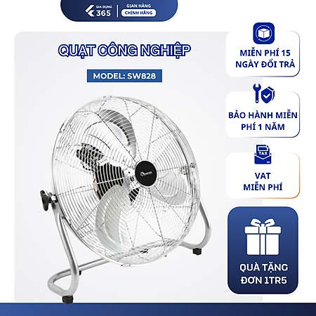 Quạt Công Nghiệp SOWUN SW828 Sải Cánh Nhôm 50cm, Công Suất 130W Diện Tích Làm Mát Rộng