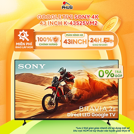 Google Tivi Sony 4K 50 inch K-50S25VM2 / 43 inch K-43S25VM2 - Hàng Chính Hãng - Mới 100%
