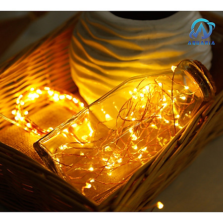 Đèn led dây fairy light đom đóm 3 chế độ nháy, có sẵn pin 1m - phụ kiện trang trí
