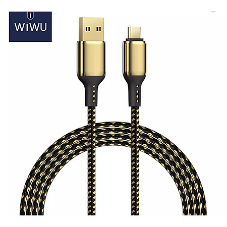 Cáp WiWu Golden Data Cable GD-102 Cáp USB to Micro, Hỗ trợ Sạc Nhanh, Mạ Vàng 18K - Hàng Chính Hãng