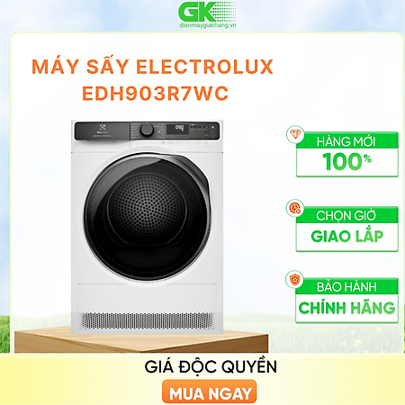 Máy sấy bơm nhiệt Electrolux UltimateCare 9 kg EDH903R7WC - HÀNG CHÍNH HÃNG - CHỈ GIAO HCM
