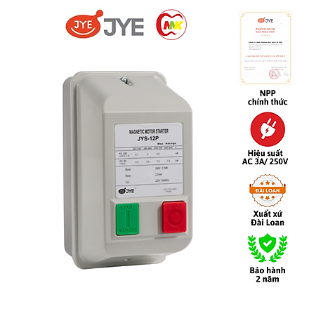 Khởi động từ hộp JYS-12P 1.6~2.5A, 1~1.6A, 2.5~4A, 4~6A, 6~9A, 7~10A, 9~13A JYE hàng chính hãng