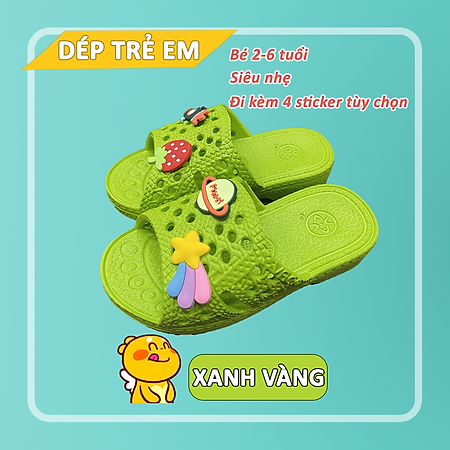 Dép tổ ong cho Bé (2 - 6 tuổi) kèm Sticker dễ thương vật liệu EVA cao cấp thân thiện môi trường, siêu bền, siêu nhẹ, chống trơn trượt