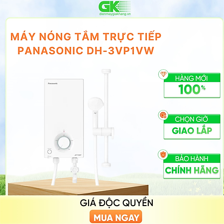 Máy nước nóng trực tiếp Panasonic (có bơm) DH-3VP1VW mẫu mới - HÀNG CHÍNH HÃNG - CHỈ GIAO HCM