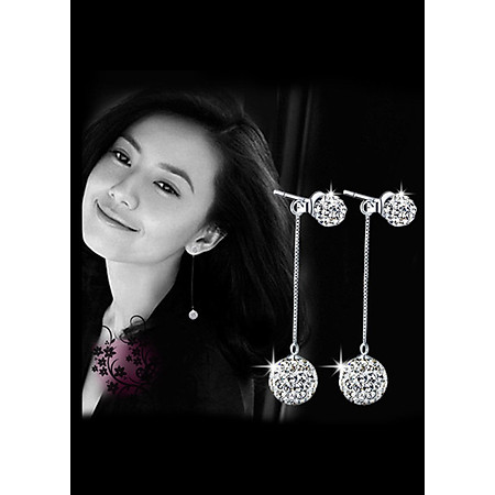 Bông tai dài 2 trái châu BHBT60