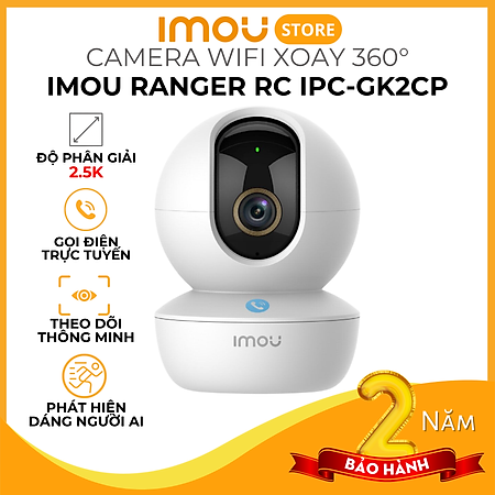 Camera Trong nhà Imou Ranger RC 3MP / 4MP / 5MP IPC-GK2CP-3C0W - Gọi điện qua app, phát hiện dáng người AI, loa báo động lớn - Hàng chính hãng