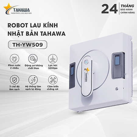 Robot lau kính TAHAWA TH-YW509 máy lau kính thông minh, robot lau kiếng tự phun nước -Phun nước 2 chiều - Bảo hành chính hãng 24 tháng - 1 đổi 1 trong 30 ngày - Hàng nhập khẩu chính hãng