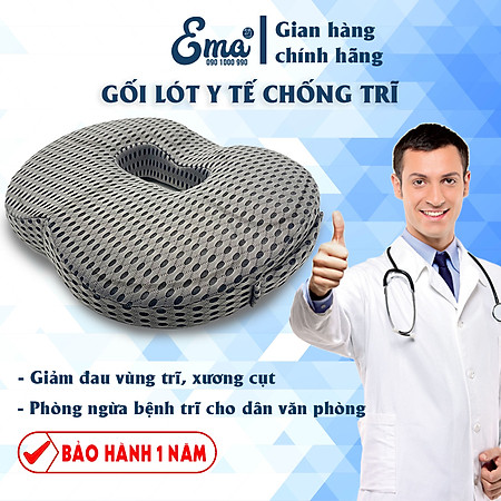 Gối ngồi lót mông y tế chống trĩ, đau xương cụt, ê mỏi mông cho dân văn phòng, lái xe, thu ngân, sinh viên...Chính hãng Ema - Hàng nhập khẩu