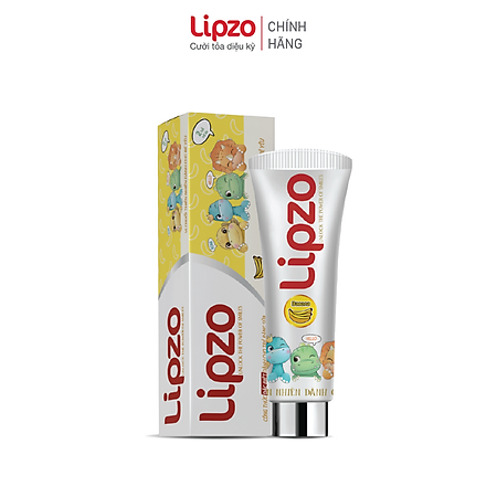 Kem Đánh Răng Trẻ Em LIPZO Vị Chuối Bảo Vệ Răng Sữa 75g Hữu Cơ Ngọt Thơm An Toàn Nuốt Được Dành Cho Trẻ Em Từ 3-10 Tuổi