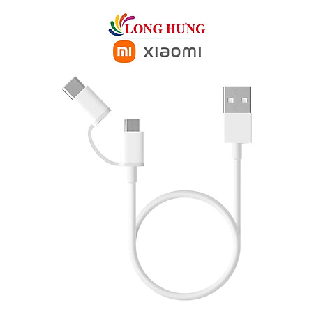 Cáp 2 trong 1 Micro USB - Type-C Xiaomi Mi SJV4083TY SJX01ZM/SJV4082TY SJX02ZM - Hàng chính hãng
