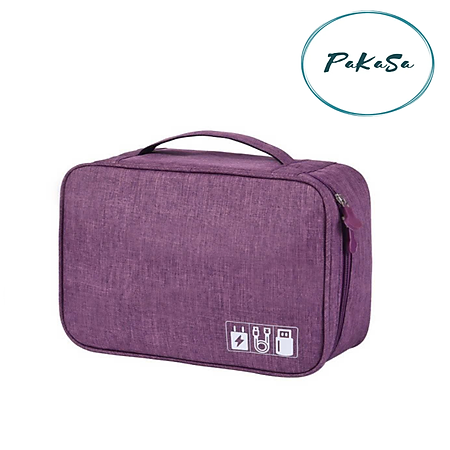 Túi Vải Đựng Phụ Kiện Công Nghệ Du Lịch ( Cho Cáp Sạc Di Động, Sạc Dự Phòng, Điện Thoại, Tai Nghe, Thẻ Nhớ ...) Chống Nước - Hàng Chính Hãng