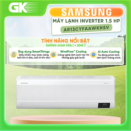 AR13CYFAAWKNSV - Máy lạnh Samsung Wind-Free Inverter 1.5 HP - Hàng Chính Hãng