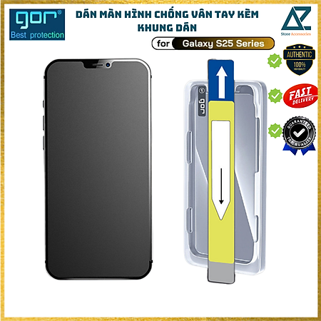 Kính cường lực Gor chống vân tay kèm khung dán cho Samsung Galaxy S25 Ultra_ Hàng Chính Hãng