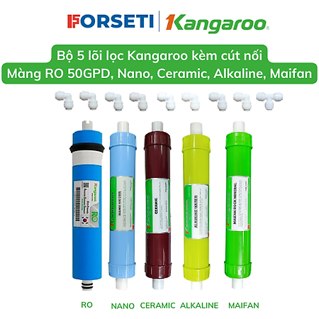 Trọn bộ lõi lọc Kangaroo gồm màng RO và bộ chức năng 5678 dùng cho máy lọc nước Kangaroo model KG108A - Hàng chính hãng