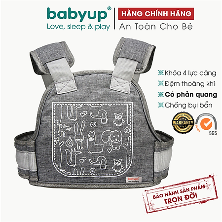 Đai đi xe máy cho bé phản quang, thoáng khí sử dụng khóa 2 cấp bền chắc, chống bui bẩn