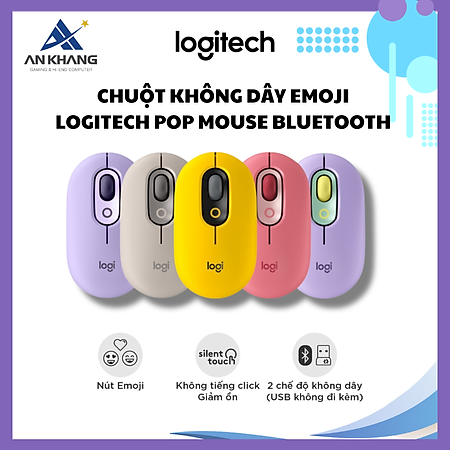 Chuột không dây Emoji Logitech POP Mouse Bluetooth - Hàng Chính Hãng - Bảo Hành 12 Tháng