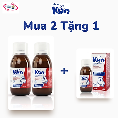 Combo 2 Siro Kan ImunoGlukan chai 120ml hỗ trợ miễn dịch nâng cao sức đề kháng cho bé