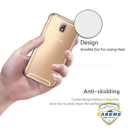 Ốp lưng dành cho Samsung J7 Pro dẻo trong suốt dày dặn chống sốc, chống xước cao cấp - Hàng chính hãng