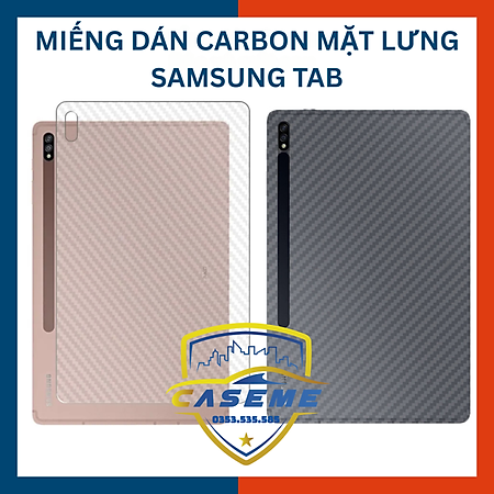 Miếng Dán Sợi Carbon 3D Bảo Vệ Mặt Sau Cho Samsung Galaxy Tab S7, S8, S9 - Hàng Nhập Khẩu